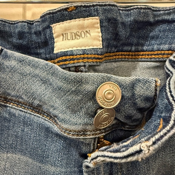 Hudson Jeans Women's Distressed Skinny Jeans - Blue - Picture 4 of 15